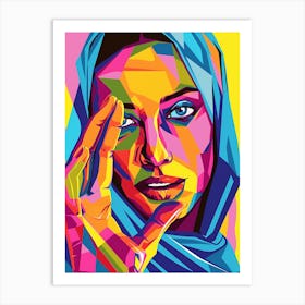 Woman In A Colorful Scarf Art Print