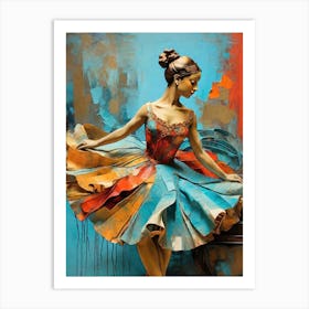 Balerina Dancer Oil Painting Art Print