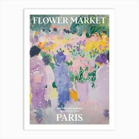 Vintage Flower Market Painting Paris 2 Art Print