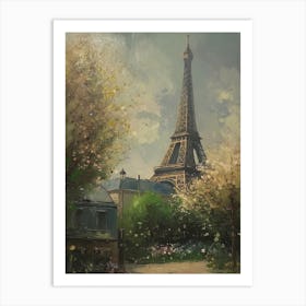 Eiffel Tower Paris France Pissarro Style 17 Art Print