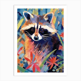 Raccoon Matisse Inspired Woodland 1 Art Print
