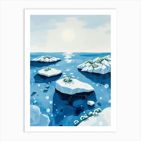 Icebergs In The Sea Art Print