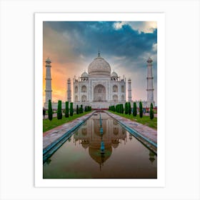 Sunset At Taj Mahal Art Print