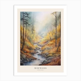 Autumn Forest Landscape Muir Woods National Park Poster Art Print