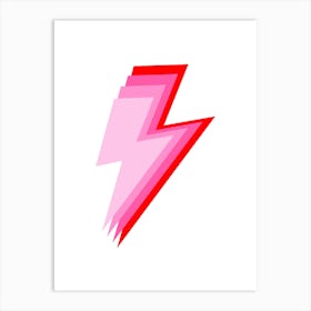 Pink and Red Lightning Bolts 1 Art Print