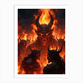 Demons On Fire 1 Art Print