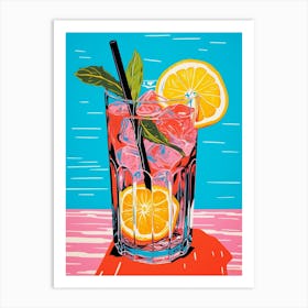 Pop Art Lemon Slice Cocktail 3 Art Print