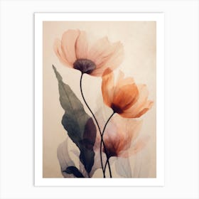 Parchment Flowers No 5 Art Print