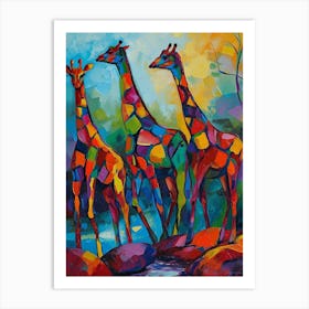 Abstract Geometric Giraffe 1 Art Print