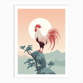 Minimalist Rooster 2 Illustration Art Print