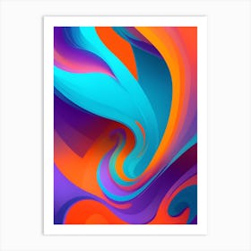 Abstract Colorful Waves Vertical Composition 58 Art Print