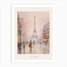 Dreamy Winter Painting Poster Paris France 2 Art Print