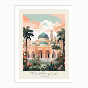 The Great Mosque Of Cordoba   Cordoba, Spain   Cute Botanical Illustration Travel 2 Poster Art Print