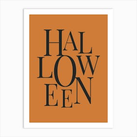 Modern Halloween Typography - Black & Orange Art Print