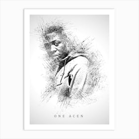 One Acen Rapper Sketch Art Print