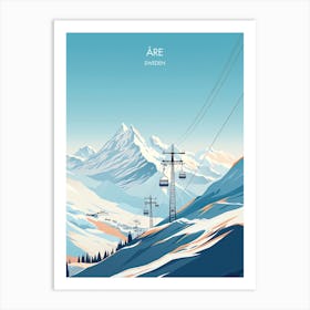 Poster Of Are   Sweden, Ski Resort Illustration 3 Art Print