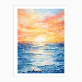 Sunset Over The Ocean 2 Art Print