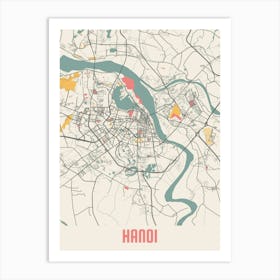 Hanoi Map Poster Art Print