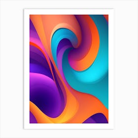 Abstract Colorful Waves Vertical Composition 38 Art Print