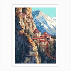 Sumela Monastery Pixel Art 4 Art Print