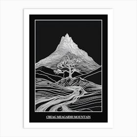 Creag Meagaidh Mountain Line Drawing 3 Poster Art Print