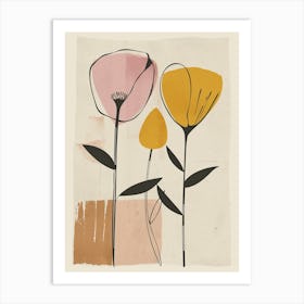 Flowers Boho Minimalist Style 1 Art Print