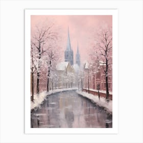 Dreamy Winter Painting Cologne Germany 2 Art Print