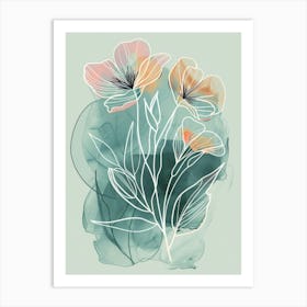 Watercolor Flowers 61 Art Print