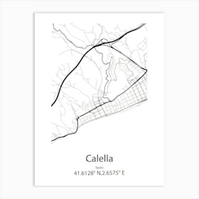 Calella,Spain Minimalist Map Art Print