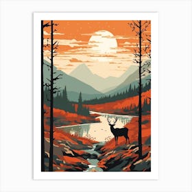 Kungsleden Sweden 2 Vintage Travel Illustration Art Print