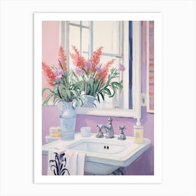 A Vase With Lavender, Flower Bouquet 3 Art Print