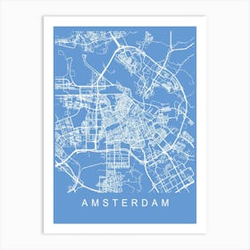 Amsterdam Map Blueprint Art Print