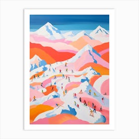 Abstract Impressionist Ski Hill 3 Art Print