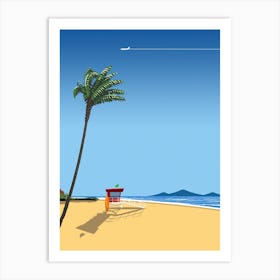 Ibiza, Spain. Serene beach, tropical chillout — City Pop art, retrowave/vaporwave poster, 80s, aesthetic poster Art Print