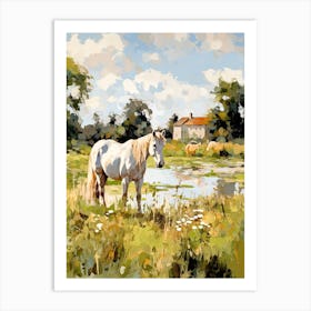 Horses Painting In Loire Valley, France 4 Art Print