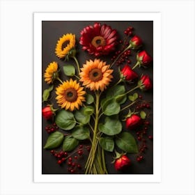 Bouquet Of Sunflowers Art Print