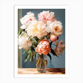 Peony Flower Still Life Painting 2 Dreamy Art Print