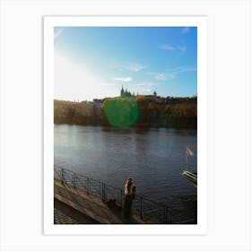 Couple On Vltava River - Prague 1 Art Print