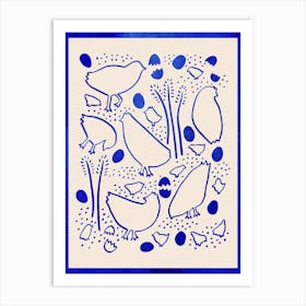Blue Hens Art Print