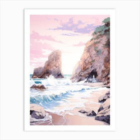 A Sketch Of Pfeiffer Beach, Big Sur California Usa 3 Art Print