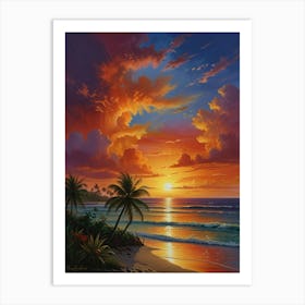 Sunset On The Beach 11 Art Print