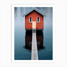 Red House On The Water Art Print