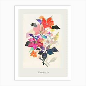 Poinsettia 1 Collage Flower Bouquet Poster Art Print