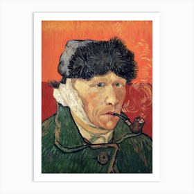 Portrait Of A Man Smoking A Pipe Art Print