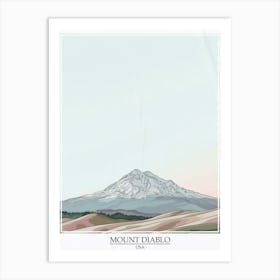 Mount Diablo Usa Color Line Drawing 1 Poster Art Print