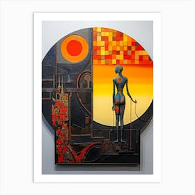 Abstract Illustration Of A Woman And The Cosmos 40 Art Print