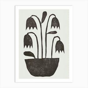 Linocut Tulips 2 Art Print