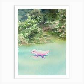 Axolotl Storybook Watercolour Art Print