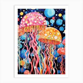Rainbow Jellyfish Illustrations 5 Art Print
