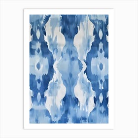 Blue And White Ikat Art Print